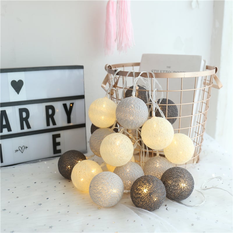 LED Cotton Thread Starry Lantern String Lights