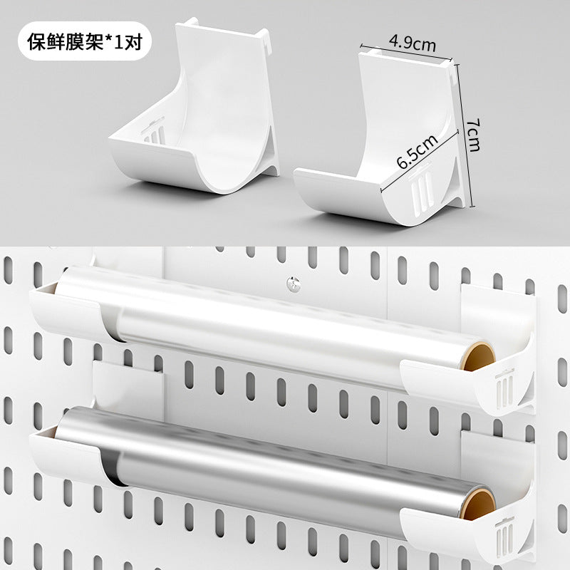Wall-Mounted Storage Rack with Hooks for Home Use