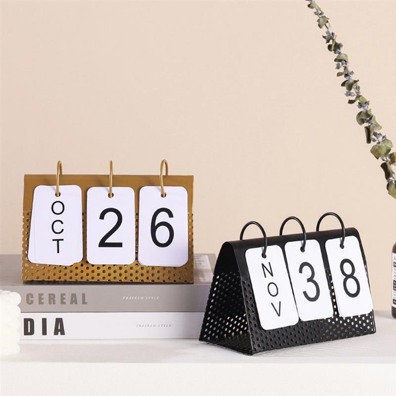 Metal Perpetual Calendar Desk Decoration for Office