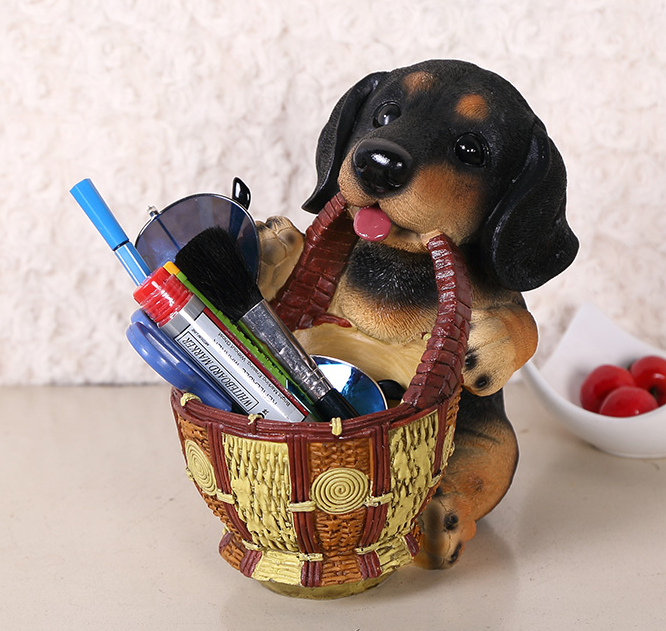 Dog Home Decor Figurine and Key Storage Box