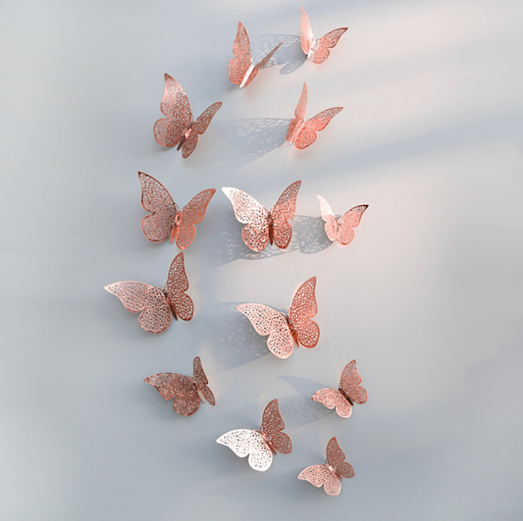 3D Hollow Butterfly Wall Stickers for Home Decor