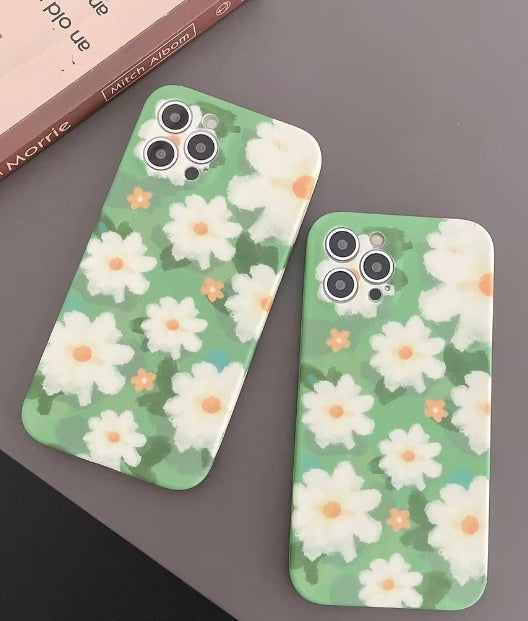 Flower Phone Case with Green Background