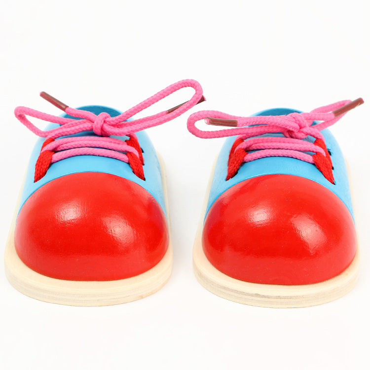 Wooden Shoe Lacing Toy for Kids