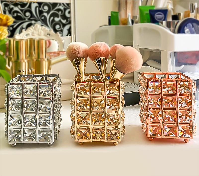 European Crystal Makeup Brush Holder and Organizer