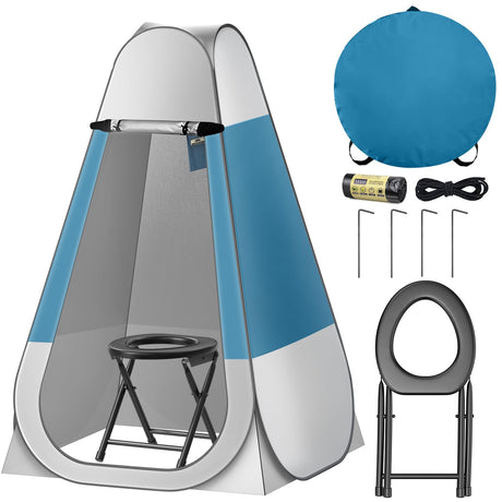 CKE Upgraded Portable Toilet Kit for Camping Pop Up Privacy Tent Foldable Camp Toilet for Adults Portable Toilet for Camping with Tent for Shower Changing Room Outdoor Camping Bathroom Tent Toilet