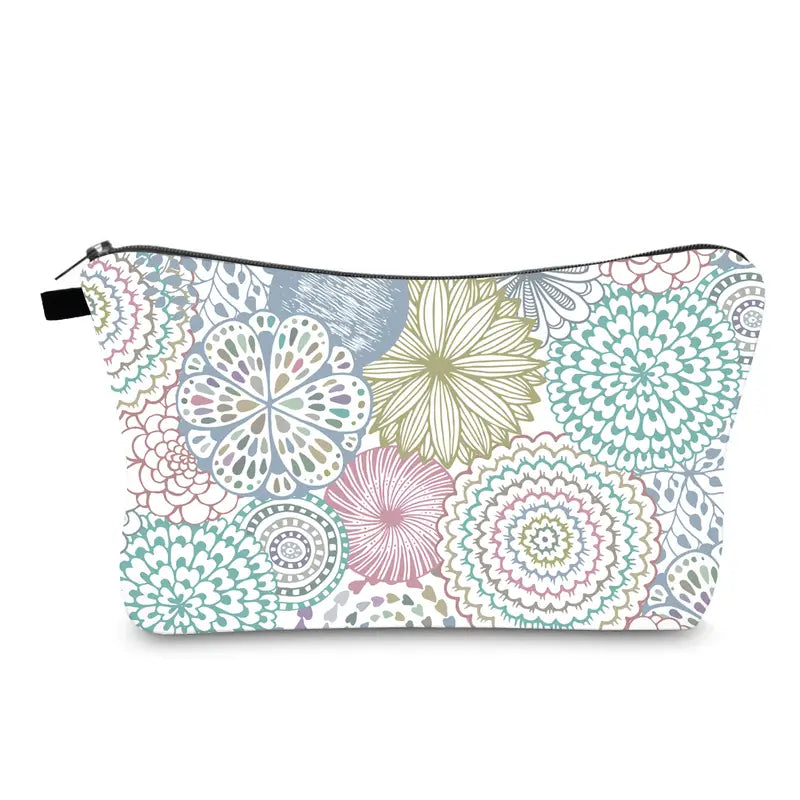 Floral Pattern Travel Makeup Bag and Accessories Pouch