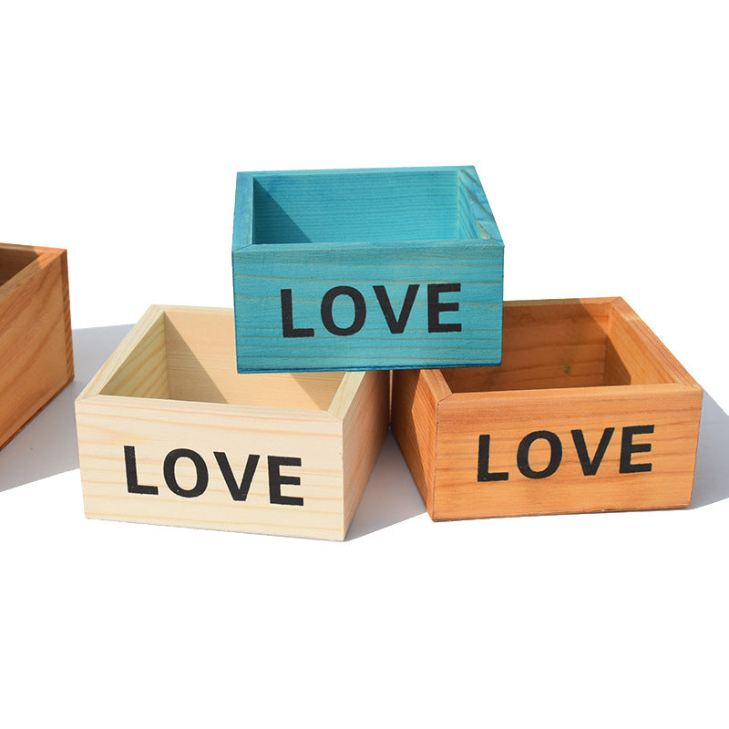 Succulent Planter with Wooden Box and Organizer