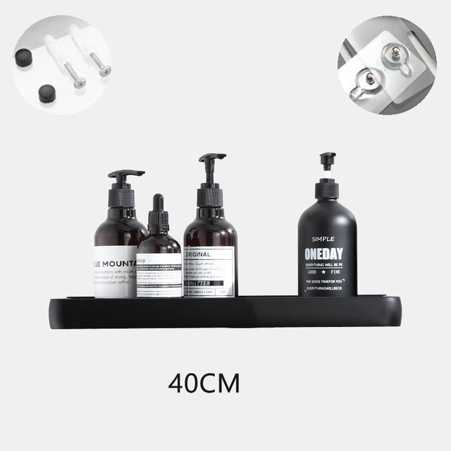 Wall Mounted Bathroom Organizer Shelf and Towel Rack
