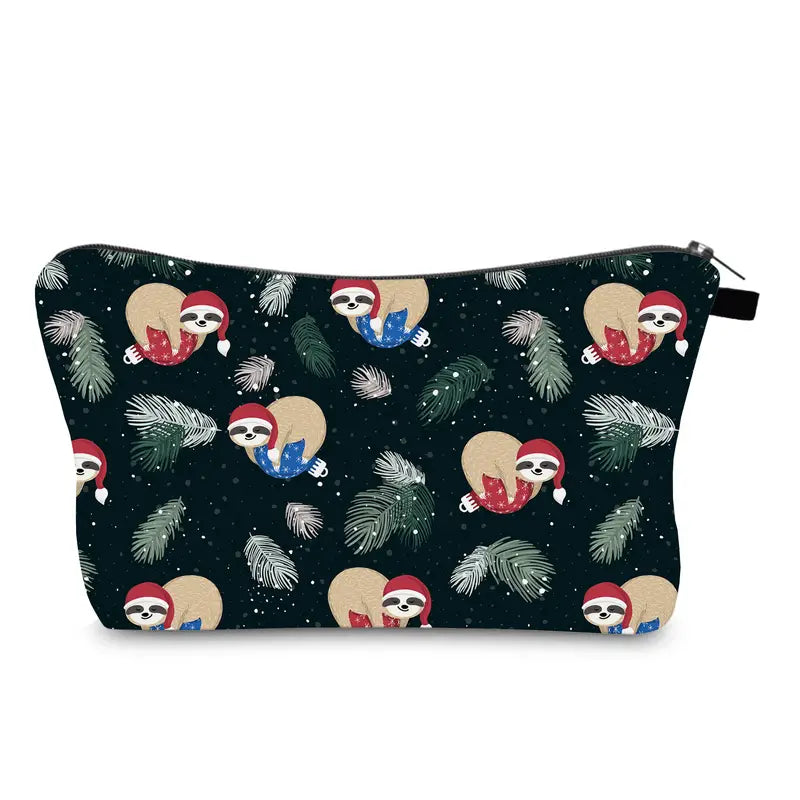 Adorable Sloth Print Makeup Bag - Travel Cosmetic Organizer