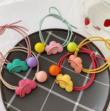 Rainbow Cloud Hair Tie for Cute Bun Hairstyles