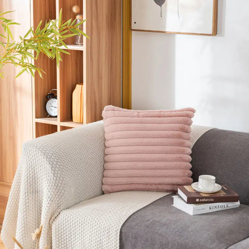 Rabbit Fur Synthetic Pillowcase for Home Decor