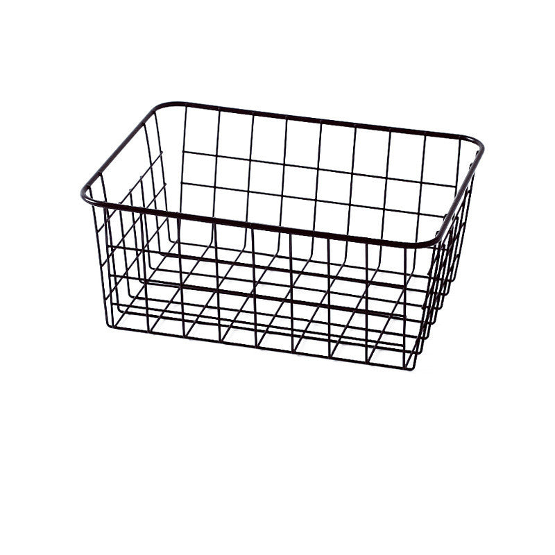 Iron Storage Basket for Kitchen and Bathroom Organization