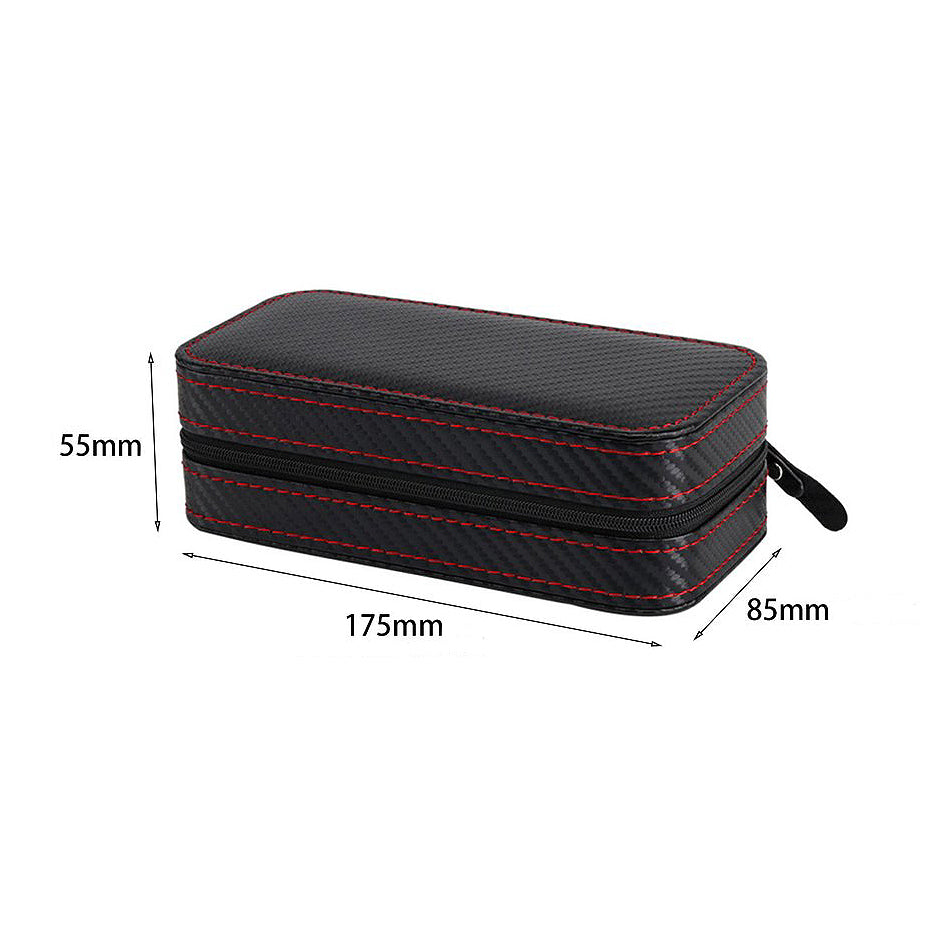 2-Slot Carbon Fiber Watch Box with Travel Case
