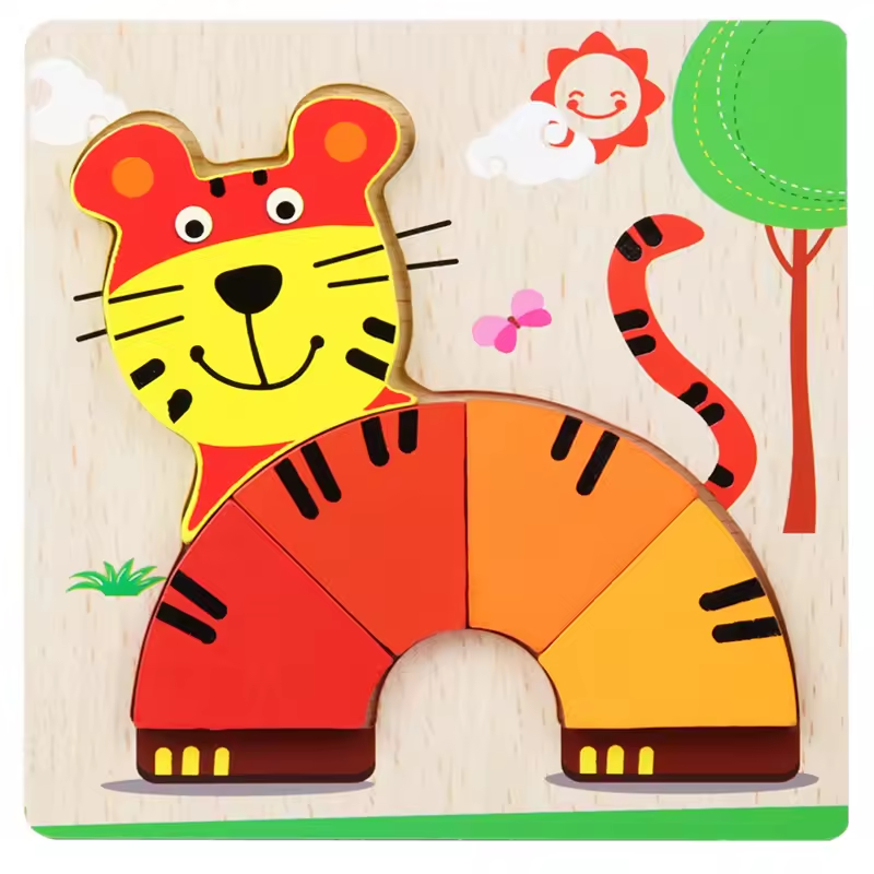 Montessori Wooden Educational Puzzle Board (One Set)