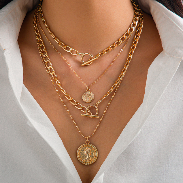 Electroplated Zinc Alloy Necklace Set