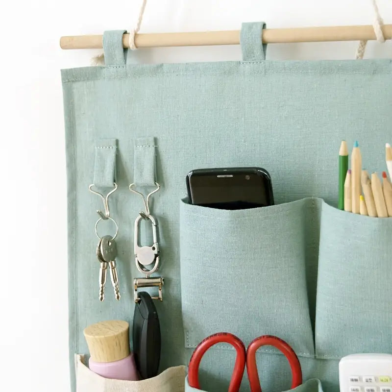 Cotton and Linen Hanging Storage Bag for Home Organization
