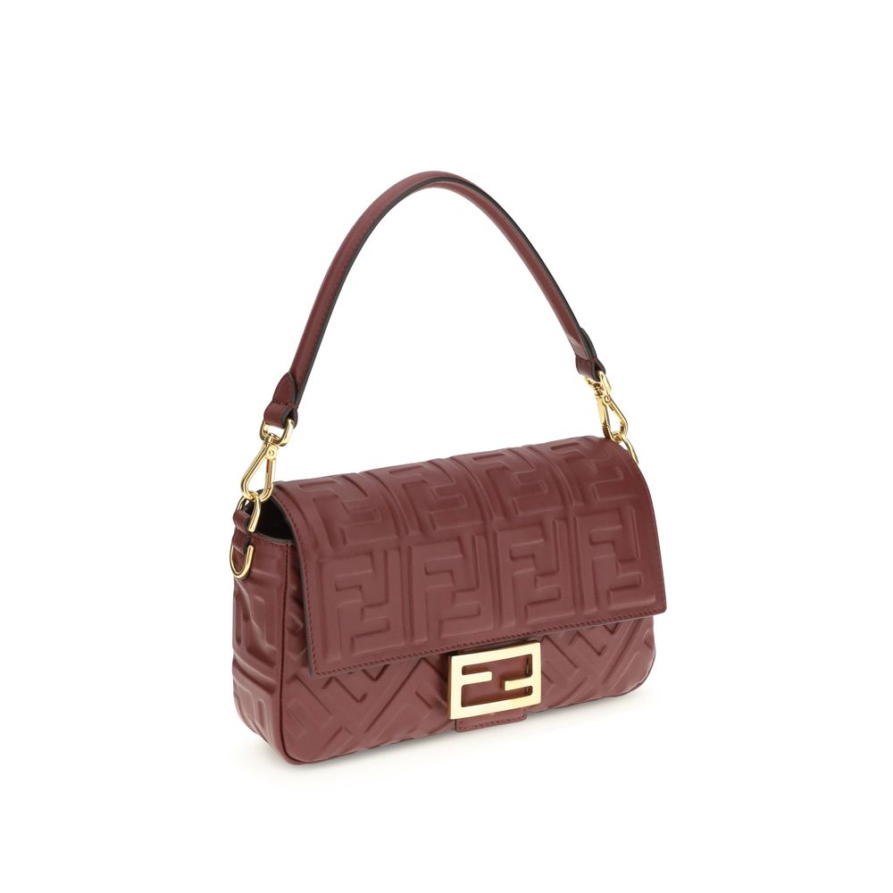 Fendi Bordeaux Calf Leather Bos Taurus Shoulder Bag