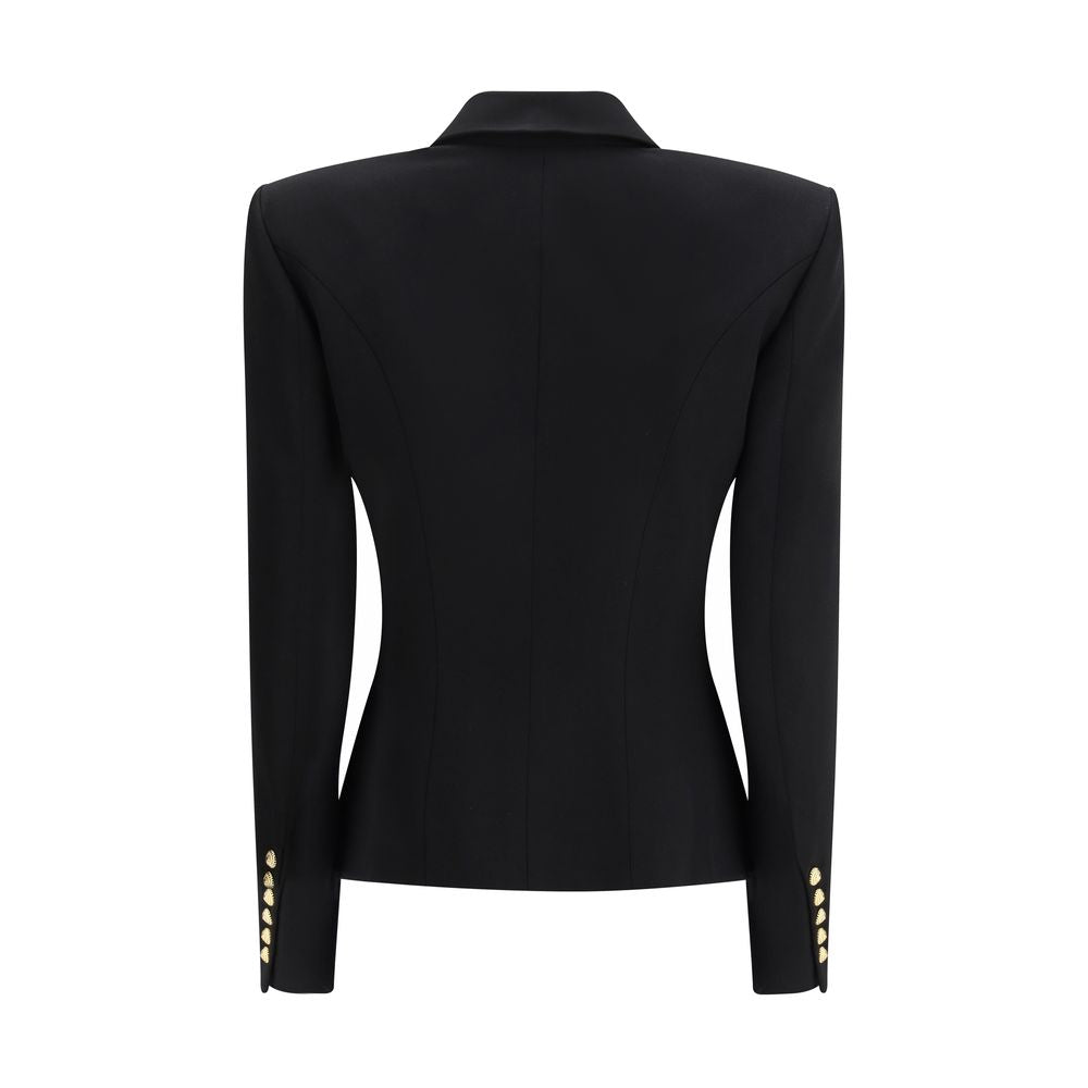 Balmain Black Wool Jackets And Coat