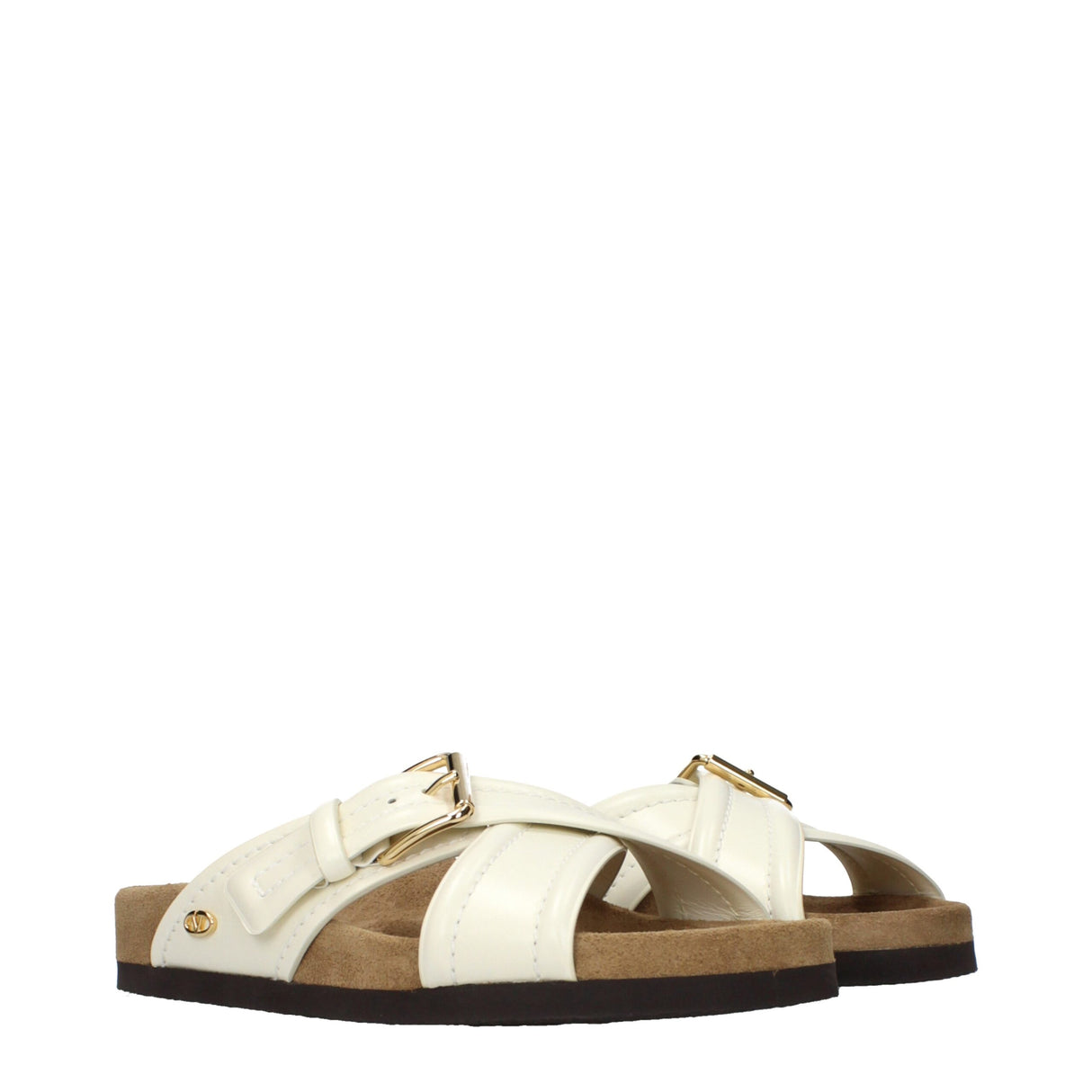 Valentino Garavani Beige Leather Slippers