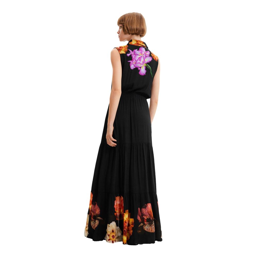 Desigual Black Viscose Casual Dress