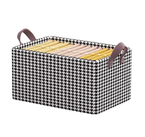Checkered Pants Storage Box - Foldable Drawer Organizer