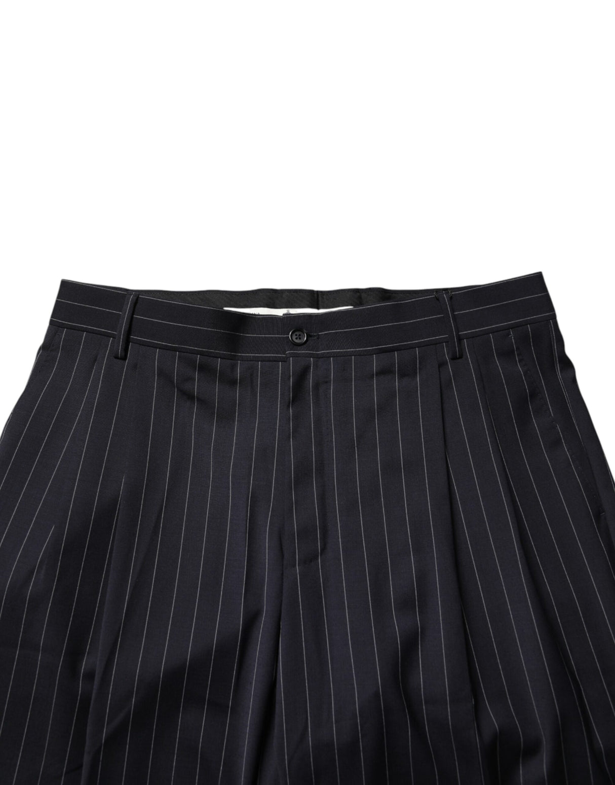 Dolce & Gabbana Black Stripe Straight Men Dress Trouser Pants