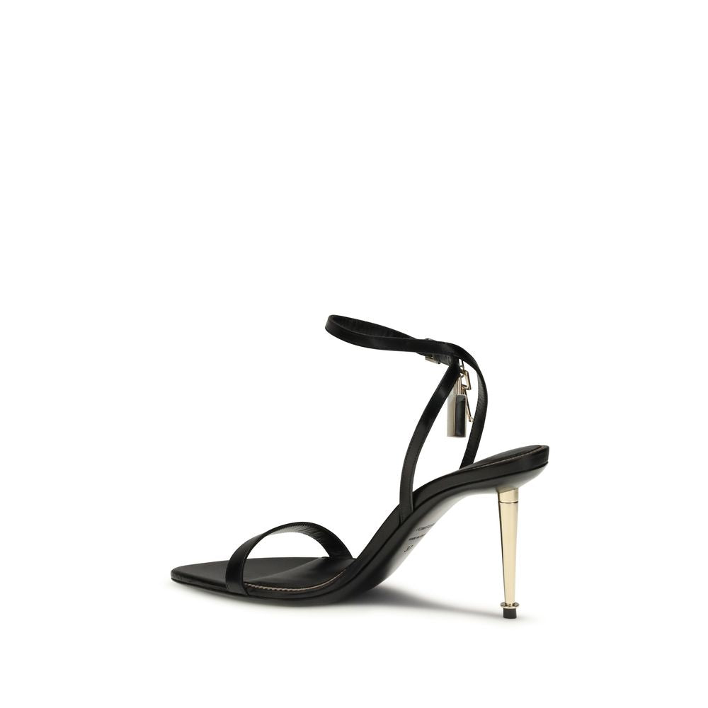 Tom Ford Black Goatskin Stiletto Heel Sandals