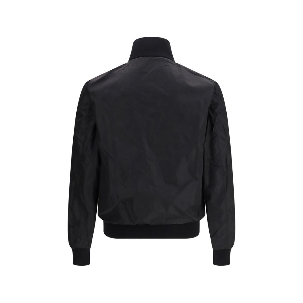 Prada Black Fleece Wool Bomber