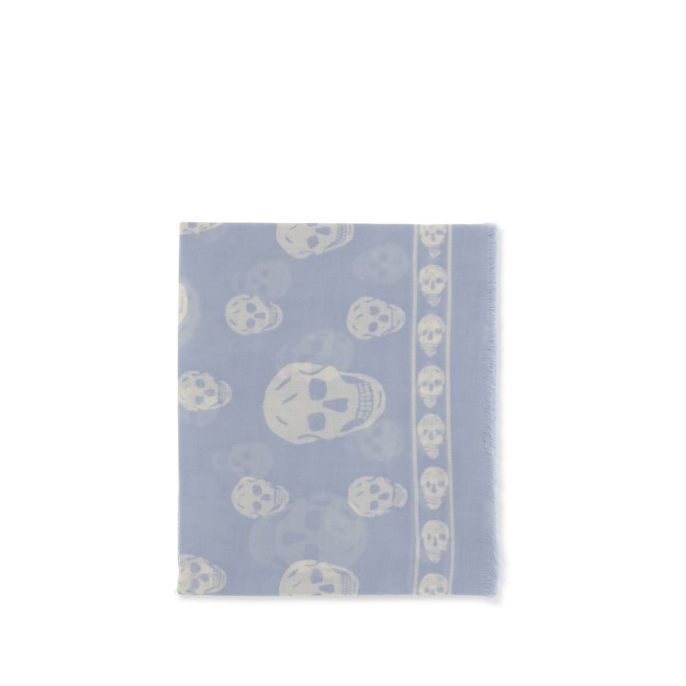 Alexander McQueen Light Blue Modal Scarf