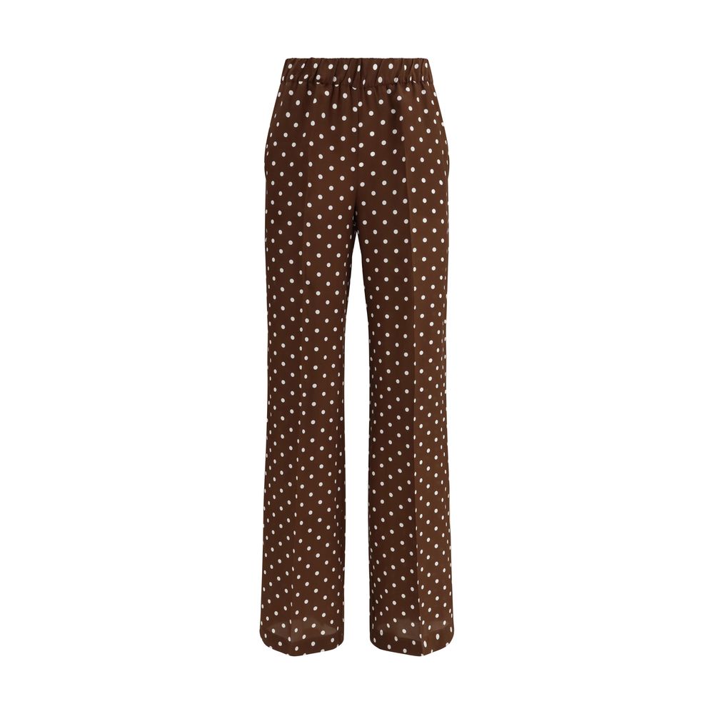 P.A.R.O.S.H. Brown Silk Casual Pants