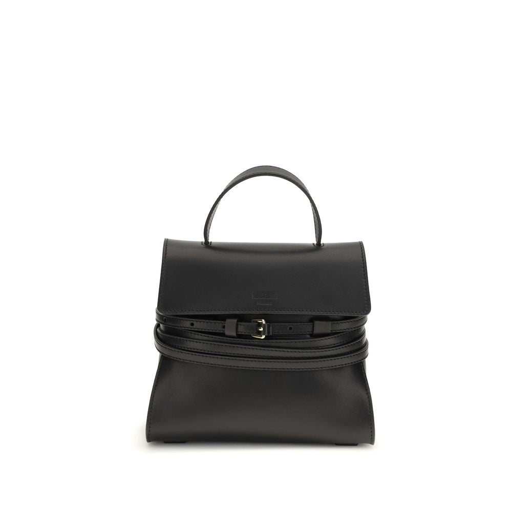Moschino Black Calf Leather Bos Taurus Handbag
