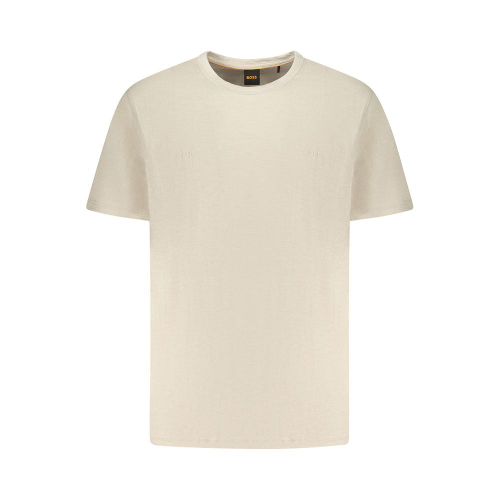 Hugo Boss Beige Cotton Men T-Shirt