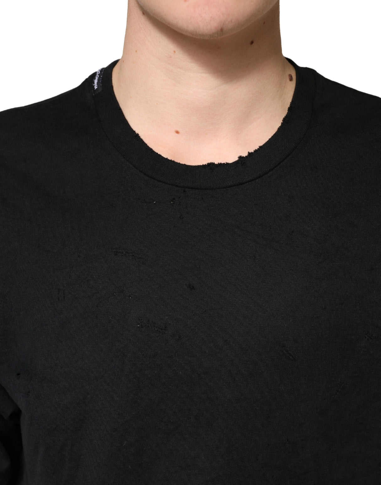 Dolce & Gabbana Black Cotton Crewneck Short Sleeve T-Shirt