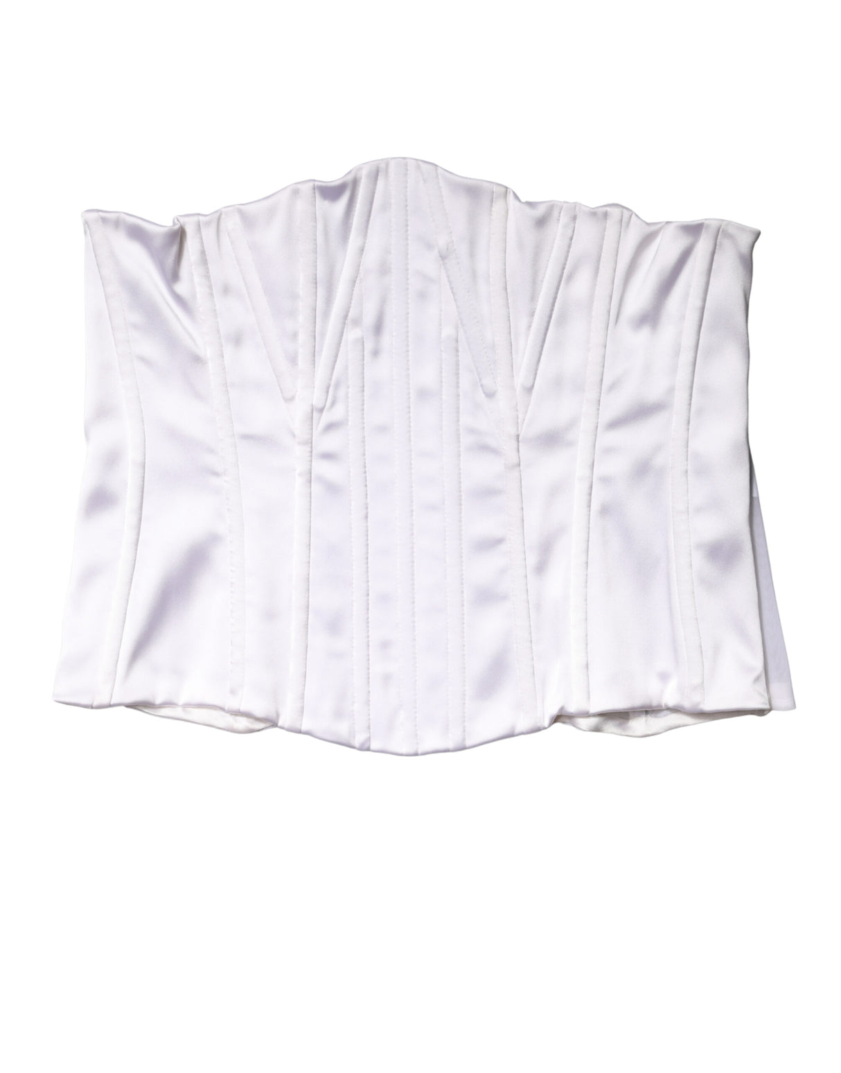 Dolce & Gabbana White Polyamide Waist Cincher Bustier Corset Top