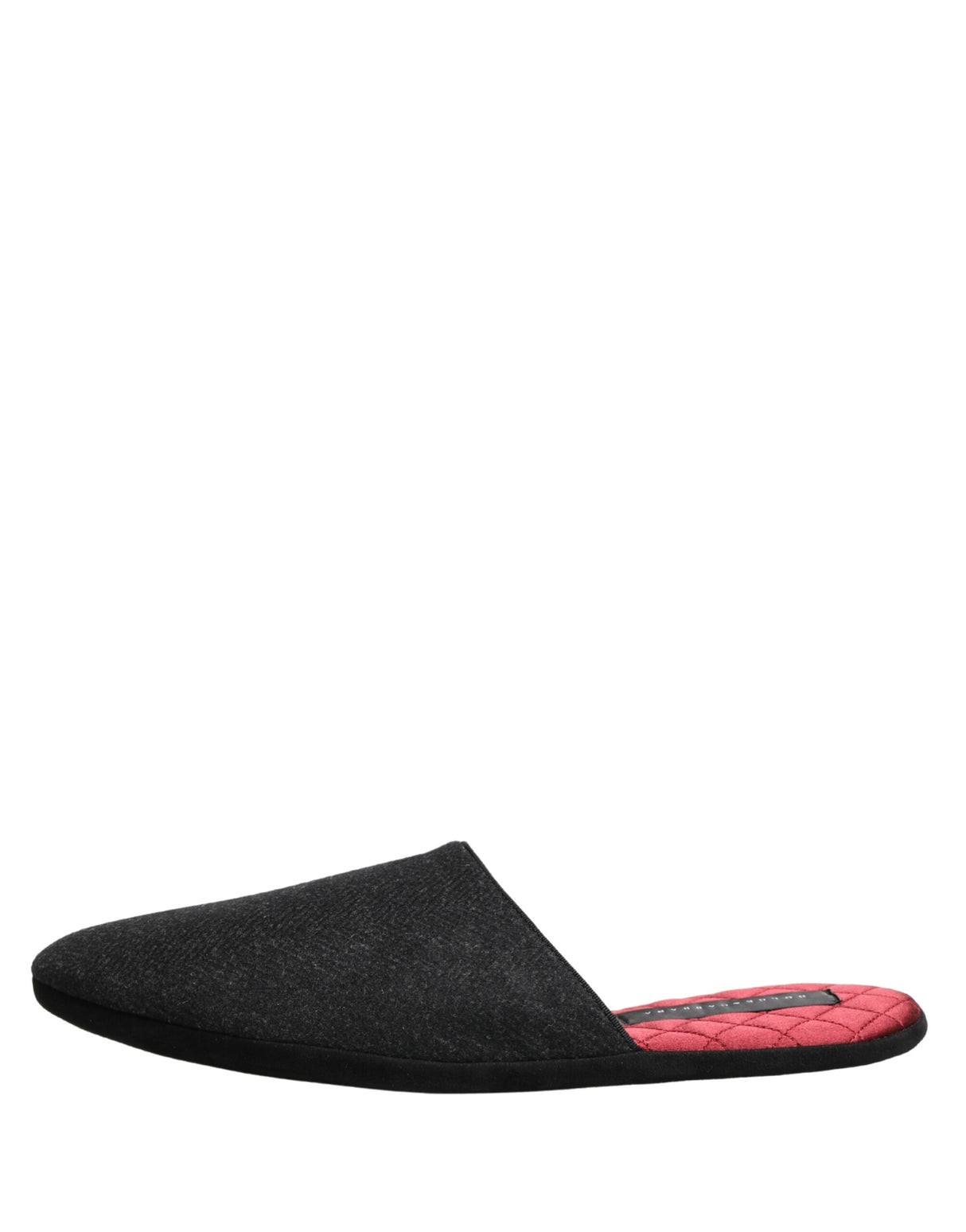 Dolce & Gabbana Anthracite Wool Cashmere Quilted Slippers Shoes