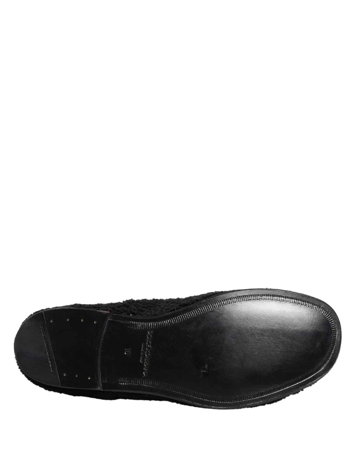 Dolce & Gabbana Men Black Riccio Shearling Dress Derby Shoes