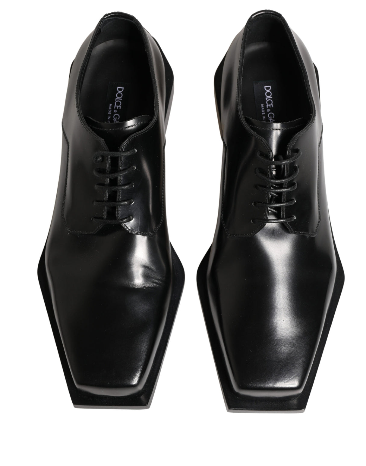 Dolce & Gabbana Black Matte Lace-Up Leather Dress Derby Shoes