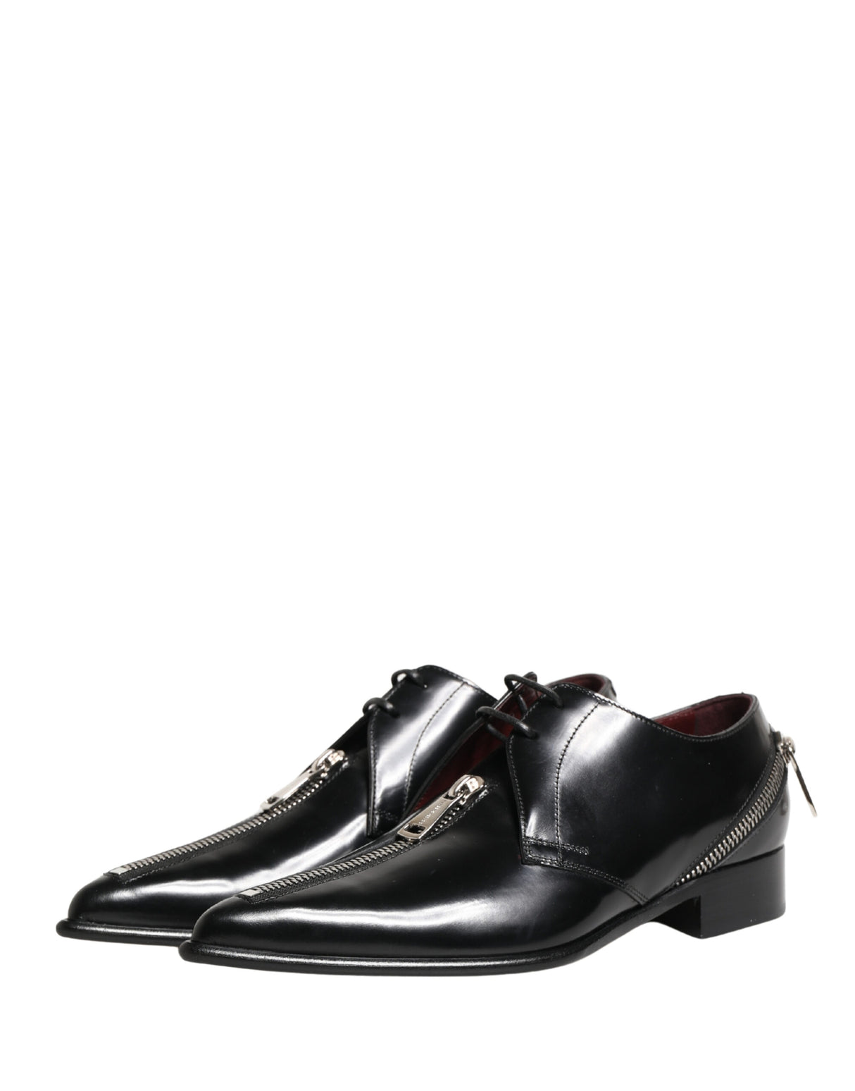 Dolce & Gabbana Men Black Lace-Up Leather Zip Dress Derby Shoes