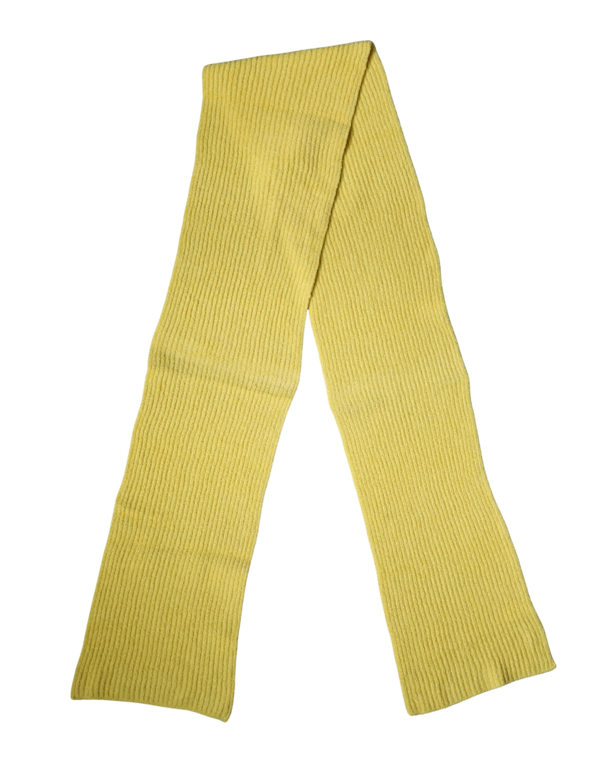 Dolce & Gabbana Yellow Cotton Knitted Neck Foulard 270cm x 31cm Men Scarf