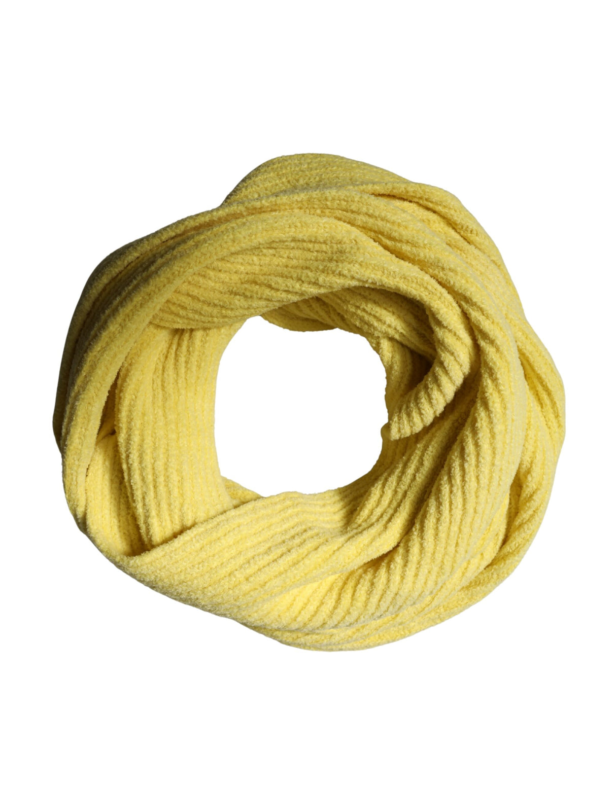 Dolce & Gabbana Yellow Cotton Knitted Neck Foulard 270cm x 31cm Men Scarf