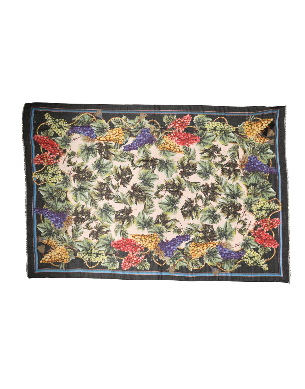 Dolce & Gabbana Multicolor Grapes Print Wrap Shawl 196cm x 134cm Scarf