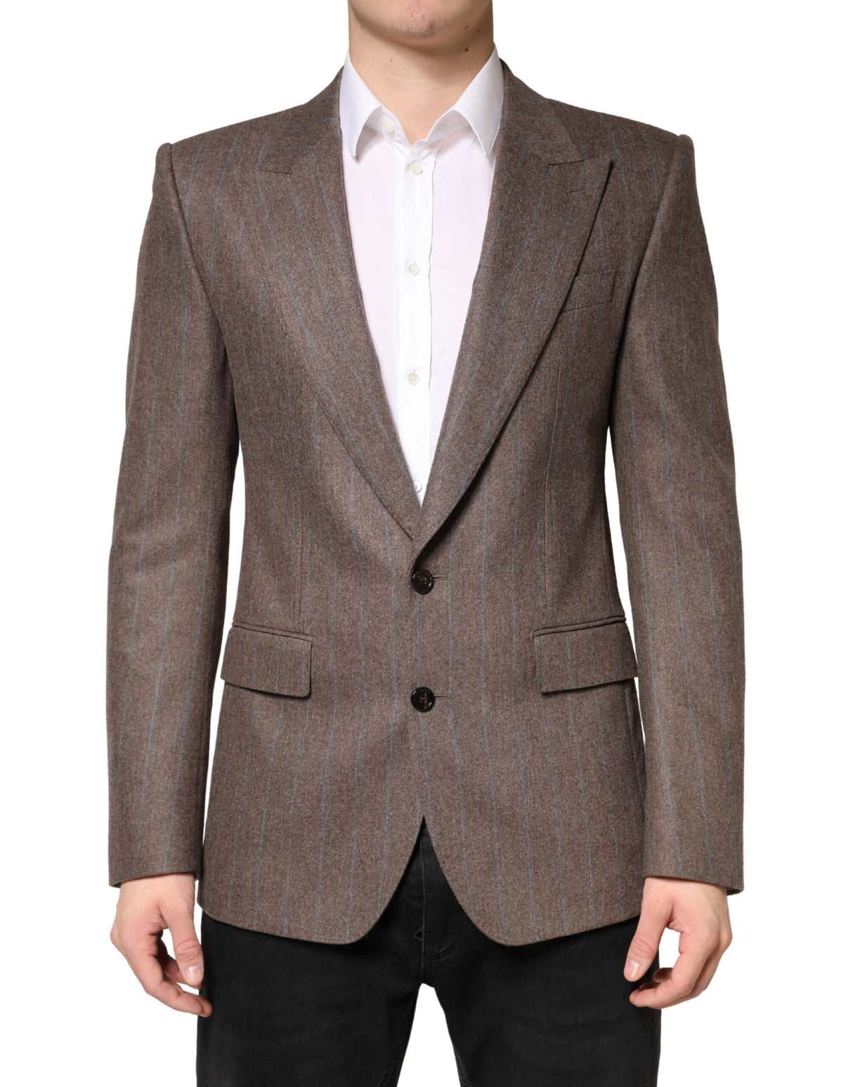 Dolce & Gabbana Brown Stripes Single Breasted Blazer