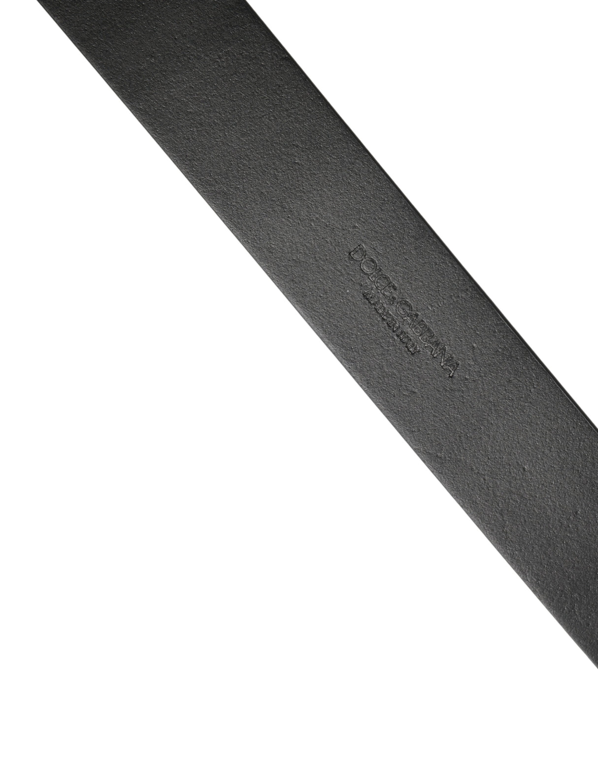 Dolce & Gabbana Black Calf Leather Silver Metal Buckle Belt