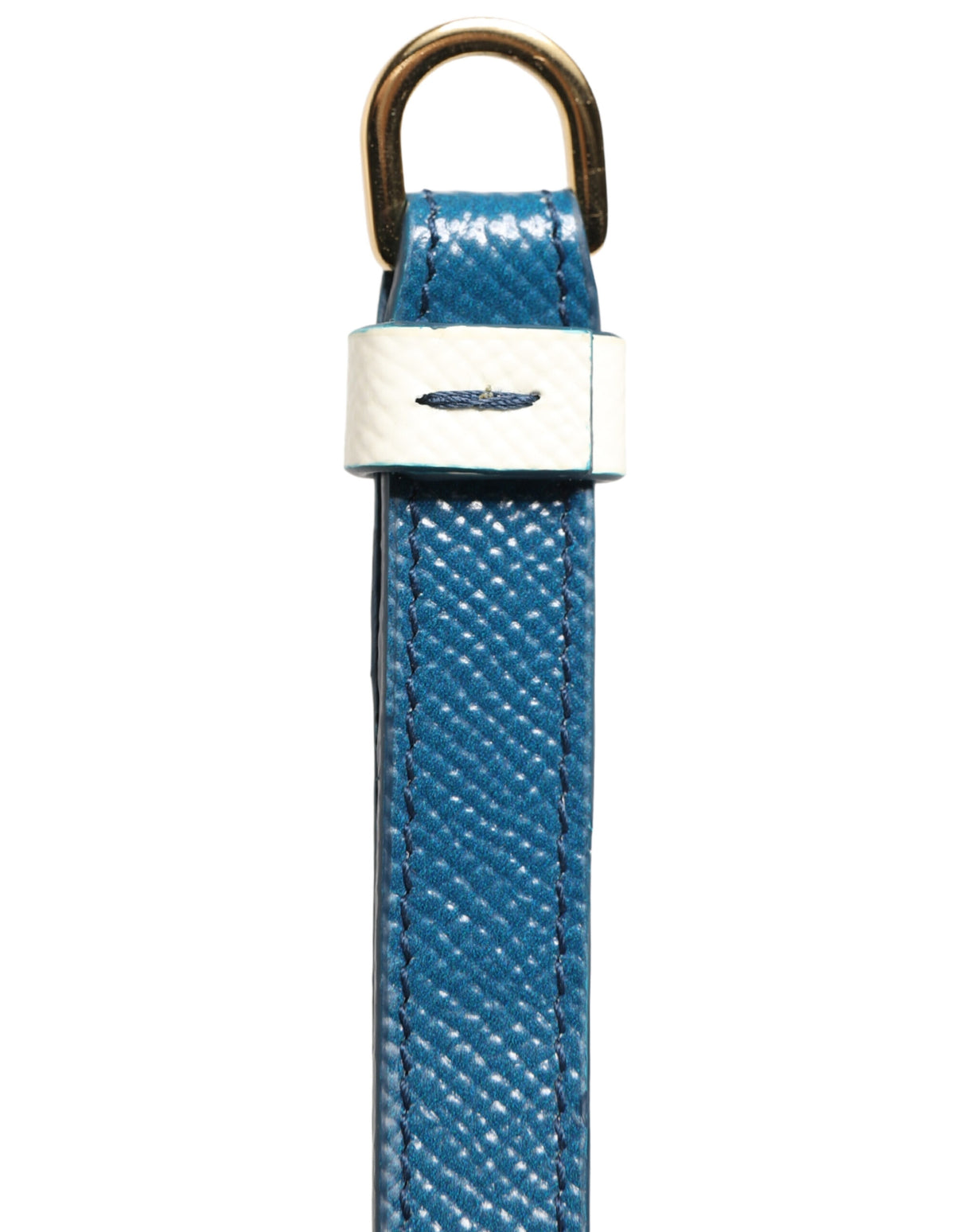 Dolce & Gabbana White Calf Leather Logo Flip Holder Strap Airpods Case