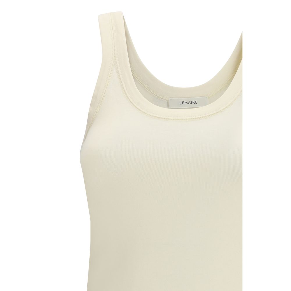 Lemaire Beige Cotton Sleeveles T-Shirt