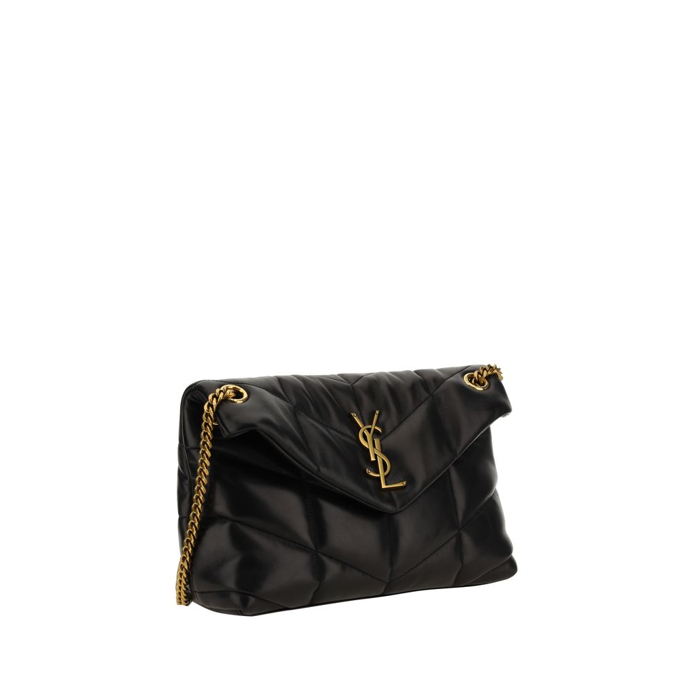 Saint Laurent Black Lamb Ovis Aries Aries Shoulder Bag