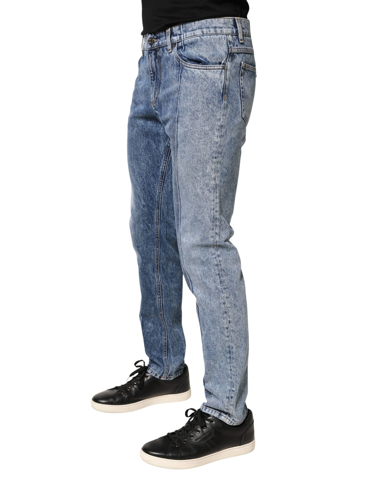Dolce & Gabbana Two Tone Blue Cotton Regular Men Denim Jeans