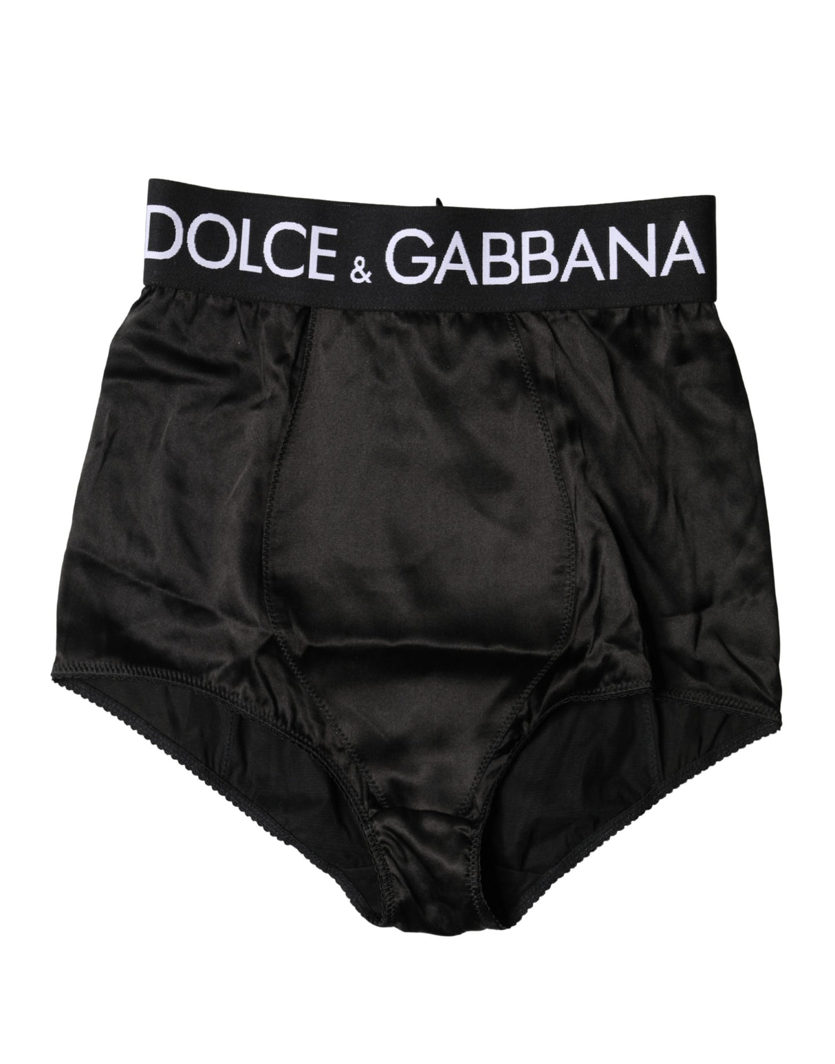 Dolce & Gabbana Black Logo Girdle High Waist Panty Underwear