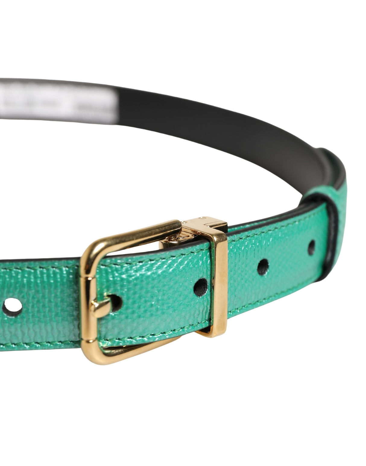 Dolce & Gabbana Men Green Classic Leather Metal Buckle Belt