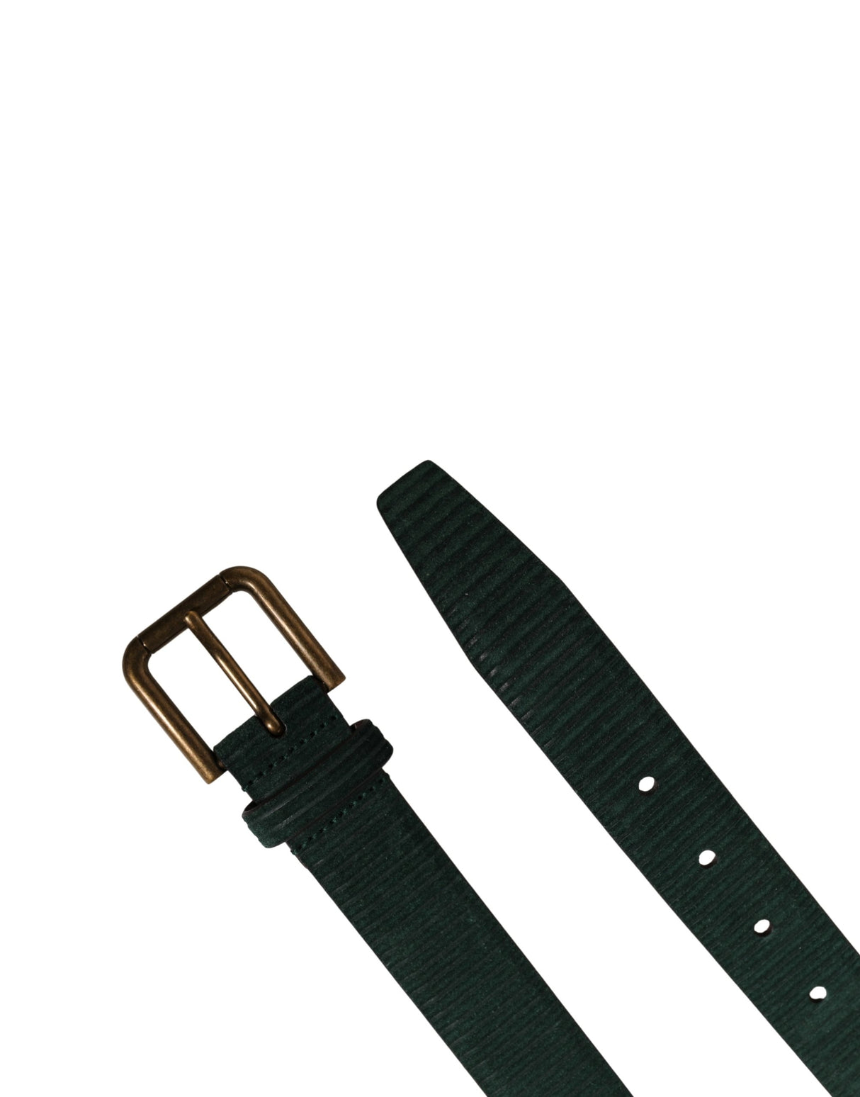 Dolce & Gabbana Men Green Velvet Leather Metal Buckle Belt